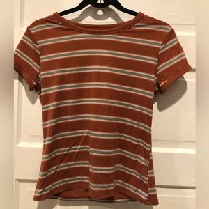 Arizona Jean Co Tee Burnt Orange Size M Stripes
